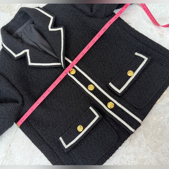 CELINE Paris Vintage Black Bouclé Jacket – Size 38 - Picture 9 of 16